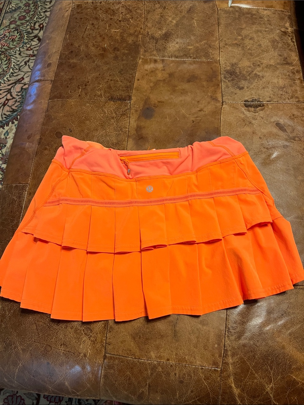 Lululemon neon orange skirt - Picture 2 of 5